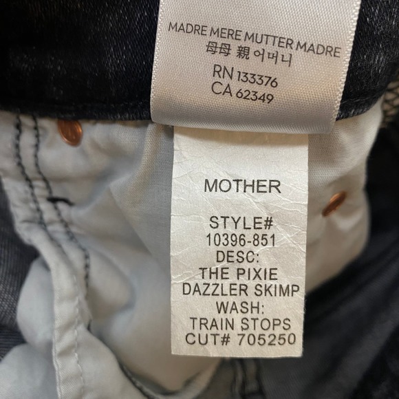 Mother The Pixie Dazzler Skimp Jeans Skinny Jeans Washed Black Train Stops Sz 26 - Picture 11 of 14